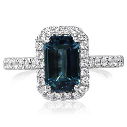 14K White Gold Lagoon Tourmaline/Diamond Ring 14K White Gold Lagoon Tourmaline/Diamond Ring