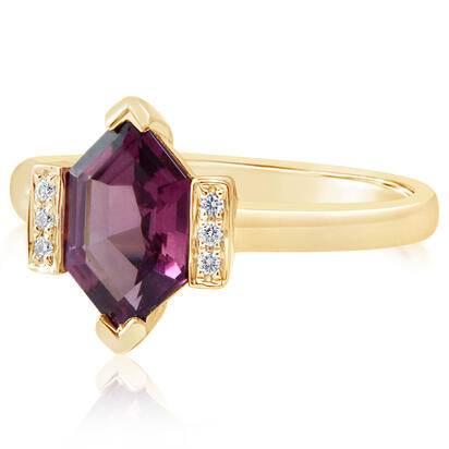 14K Yellow Gold Rhodolite Garnet/Diamond Ring 14K Yellow Gold Rhodolite Garnet/Diamond Ring