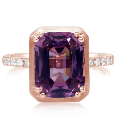 14K Rose Gold Lotus Garnet/Diamond Ring 14K Rose Gold Lotus Garnet/Diamond Ring