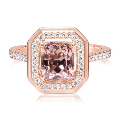 14K Rose Gold Lotus Garnet/Diamond Ring 14K Rose Gold Lotus Garnet/Diamond Ring