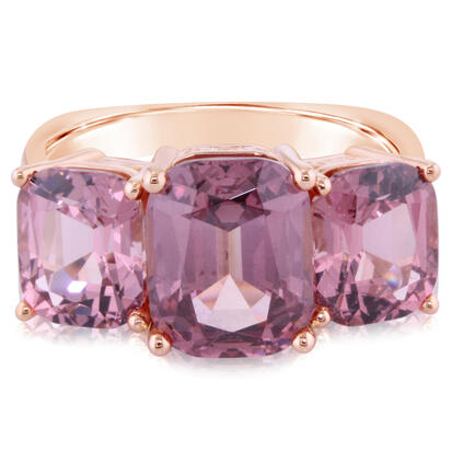14K Rose Gold Lotus Garnet 3-Stone Ring 14K Rose Gold Lotus Garnet 3-Stone Ring