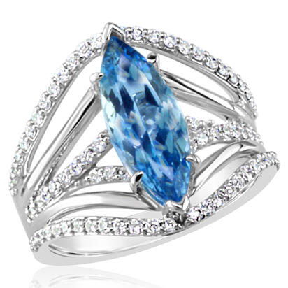 18K White Gold Aquamarine/Diamond Ring 18K White Gold Aquamarine/Diamond Ring