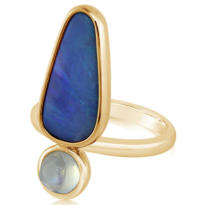 14K Yellow Gold Australian Boulder Opal/Moonstone Ring 14K Yellow Gold Australian Boulder Opal/Moonstone Ring