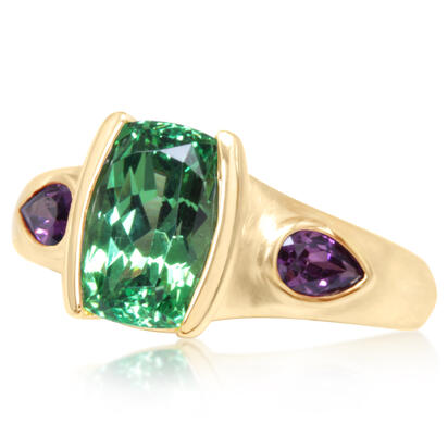 14K Yellow Gold Mint Garnet/Purple Garnet Ring 14K Yellow Gold Mint Garnet/Purple Garnet Ring
