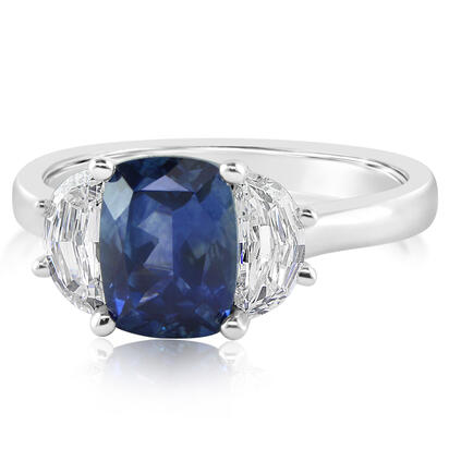 14K White Gold Montana Sapphire/Diamond Ring 14K White Gold Montana Sapphire/Diamond Ring