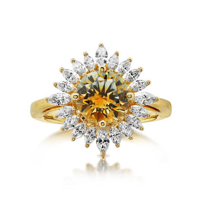 18K Yellow Gold Montana Sapphire/Diamond Ring 18K Yellow Gold Montana Sapphire/Diamond Ring