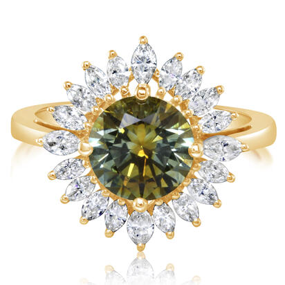 18K Yellow Gold Montana Sapphire/Diamond Ring 18K Yellow Gold Montana Sapphire/Diamond Ring