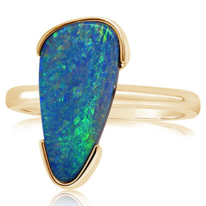 14K Yellow Gold Australian Opal Doublet Ring 14K Yellow Gold Australian Opal Doublet Ring