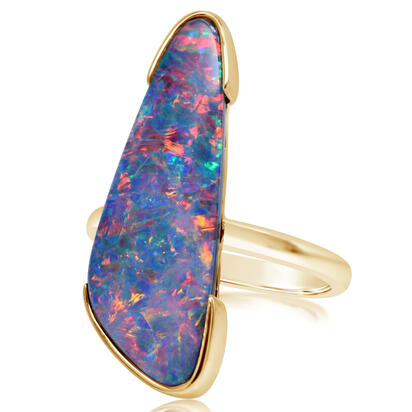 14K Yellow Gold Australian Opal Doublet Ring 14K Yellow Gold Australian Opal Doublet Ring