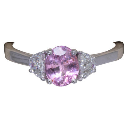 18K White Gold Padparadscha Sapphire/Diamond Ring 18K White Gold Padparadscha Sapphire/Diamond Ring