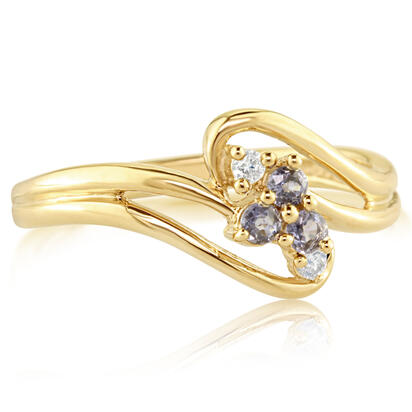 14K Yellow Gold Yogo Sapphire/Diamond Ring 14K Yellow Gold Yogo Sapphire/Diamond Ring