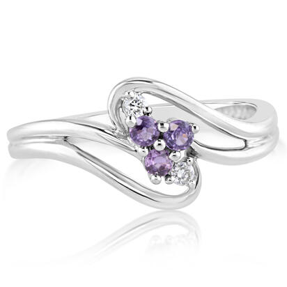 14K White Gold Yogo Sapphire/Diamond Ring 14K White Gold Yogo Sapphire/Diamond Ring