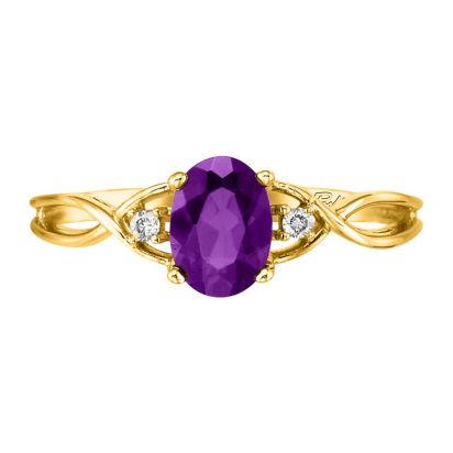 14K Yellow Gold Amethyst/Diamond Ring 14K Yellow Gold Amethyst/Diamond Ring