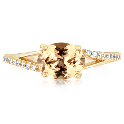 14K Rose Gold Lotus Garnet/Diamond Ring 14K Rose Gold Lotus Garnet/Diamond Ring