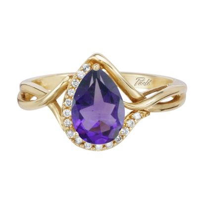 14K Yellow Gold Amethyst/Diamond Ring 14K Yellow Gold Amethyst/Diamond Ring