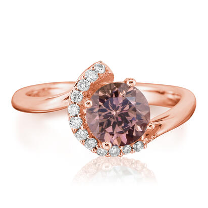 14K Rose Gold Lotus Garnet/Diamond Ring 14K Rose Gold Lotus Garnet/Diamond Ring