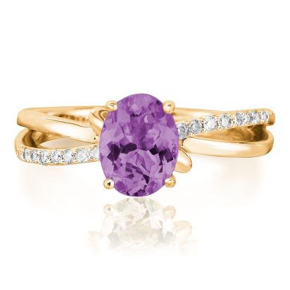 14K Yellow Gold Amethyst/Diamond Ring 14K Yellow Gold Amethyst/Diamond Ring