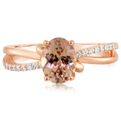 14K Rose Gold Lotus Garnet/Diamond Ring 14K Rose Gold Lotus Garnet/Diamond Ring
