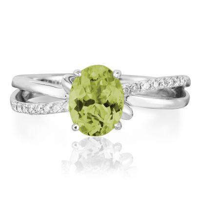 14K White Gold Peridot/Diamond Ring 14K White Gold Peridot/Diamond Ring