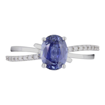 14K White Gold Indigo Sapphire/Diamond Ring 14K White Gold Indigo Sapphire/Diamond Ring