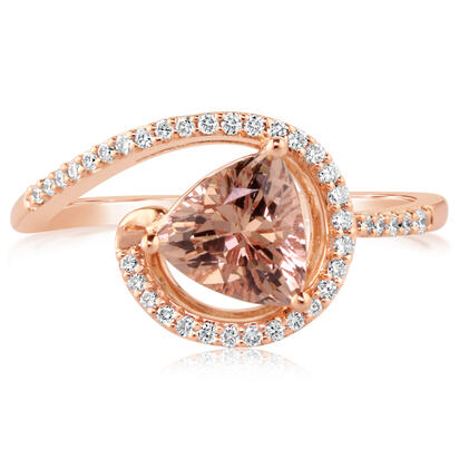 14K Rose Gold Lotus Garnet/Diamond Ring 14K Rose Gold Lotus Garnet/Diamond Ring