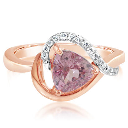 14K Rose Gold/14K White Gold Lotus Garnet/Diamond Ring 14K Rose Gold/14K White Gold Lotus Garnet/Diamond Ring