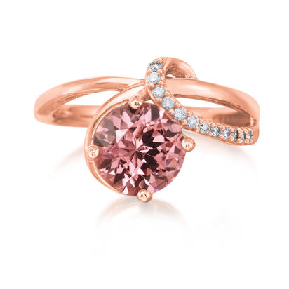 14K Rose Gold Lotus Garnet/Diamond Ring 14K Rose Gold Lotus Garnet/Diamond Ring