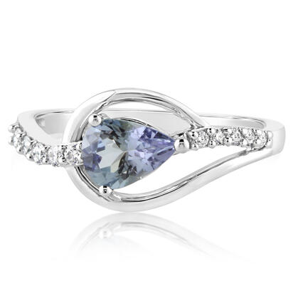 14K White Gold Peacock Tanzanite/Diamond Ring 14K White Gold Peacock Tanzanite/Diamond Ring