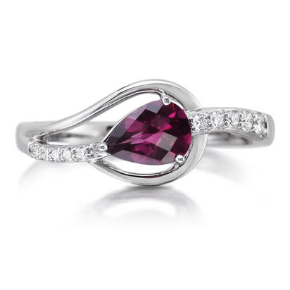 14K White Gold Rhodolite/Diamond Ring 14K White Gold Rhodolite/Diamond Ring