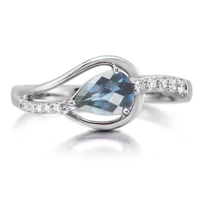 14K White Gold Aquamarine/Diamond Ring 14K White Gold Aquamarine/Diamond Ring