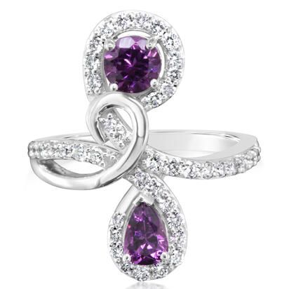 14K White Gold Purple Garnet/Diamond Ring 14K White Gold Purple Garnet/Diamond Ring