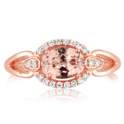 14K Rose Gold Lotus Garnet/Diamond Ring 14K Rose Gold Lotus Garnet/Diamond Ring