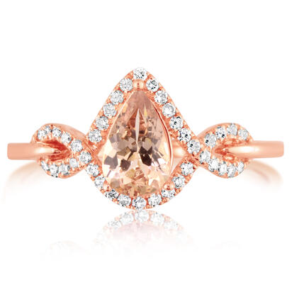 14K Rose Gold Lotus Garnet/Diamond Ring 14K Rose Gold Lotus Garnet/Diamond Ring