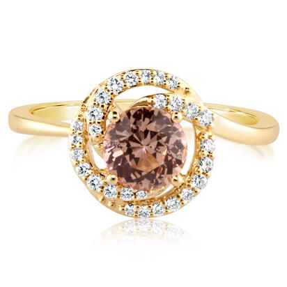 14K Rose Gold Lotus Garnet/Diamond Ring 14K Rose Gold Lotus Garnet/Diamond Ring