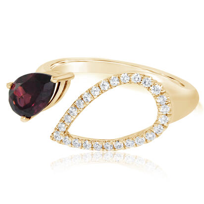 14K Rose Gold Rhodolite Garnet/Diamond Ring 14K Rose Gold Rhodolite Garnet/Diamond Ring