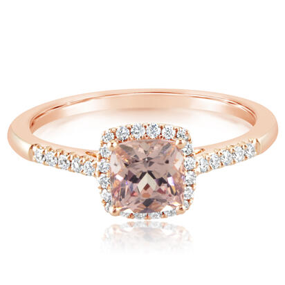 14K Rose Gold Lotus Garnet/Diamond Ring 14K Rose Gold Lotus Garnet/Diamond Ring