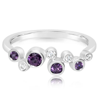 14K White Gold Purple Garnet/Diamond Ring 14K White Gold Purple Garnet/Diamond Ring