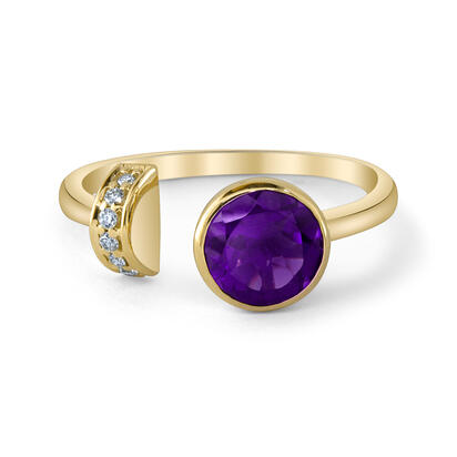 14K Yellow Gold Amethyst/Diamond Ring 14K Yellow Gold Amethyst/Diamond Ring