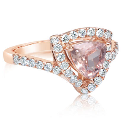 14K Rose Gold Lotus Garnet/Diamond Ring 14K Rose Gold Lotus Garnet/Diamond Ring