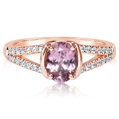14K Rose Gold Lotus Garnet/Diamond Ring 14K Rose Gold Lotus Garnet/Diamond Ring