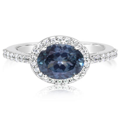 14K White Gold Montana Blue Sapphire/Diamond Ring 14K White Gold Montana Blue Sapphire/Diamond Ring