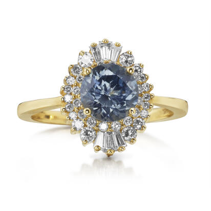 14K Yellow Gold Montana Sapphire/Diamond Ring 14K Yellow Gold Montana Sapphire/Diamond Ring