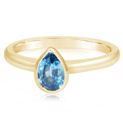 14K Yellow Gold Blue Zircon Ring 14K Yellow Gold Blue Zircon Ring