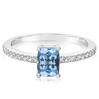 14K White Gold Aquamarine/Diamond Ring 14K White Gold Aquamarine/Diamond Ring