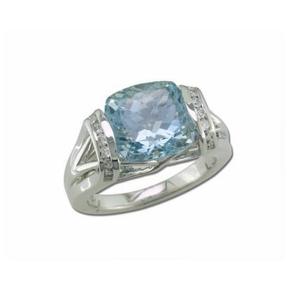 18K White Gold Aquamarine/Diamond Ring 18K White Gold Aquamarine/Diamond Ring