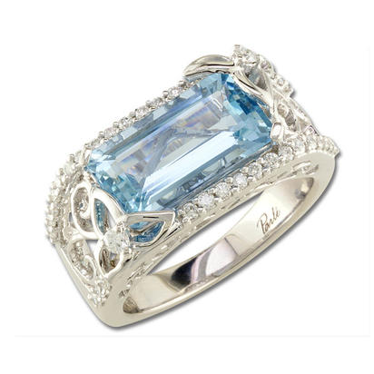 18K White Gold Aquamarine/Diamond Ring 18K White Gold Aquamarine/Diamond Ring