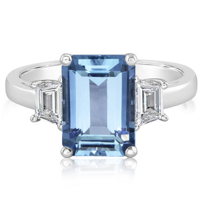 18K White Gold Aquamarine/Diamond Ring 18K White Gold Aquamarine/Diamond Ring