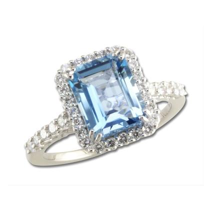 18K White Gold Aquamarine/Diamond Ring 18K White Gold Aquamarine/Diamond Ring