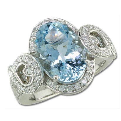 18K White Gold Aquamarine/Diamond Ring 18K White Gold Aquamarine/Diamond Ring