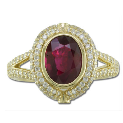 18K Yellow Gold Ruby/Diamond Ring 18K Yellow Gold Ruby/Diamond Ring